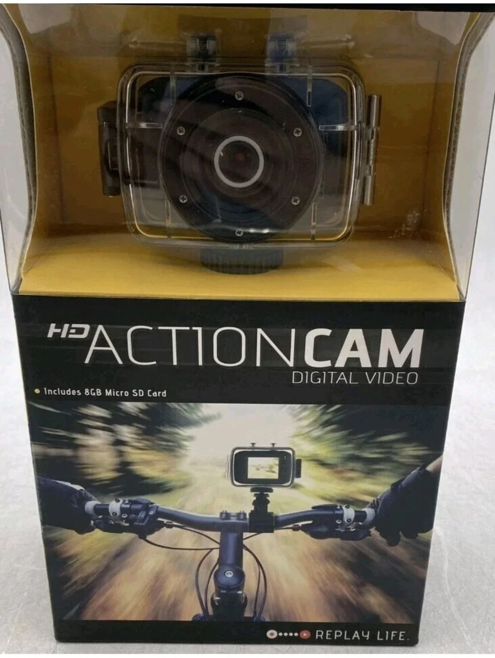 Emerson Action Cam Black HD 720p Waterproof Case Digital Video Camcorder NIB